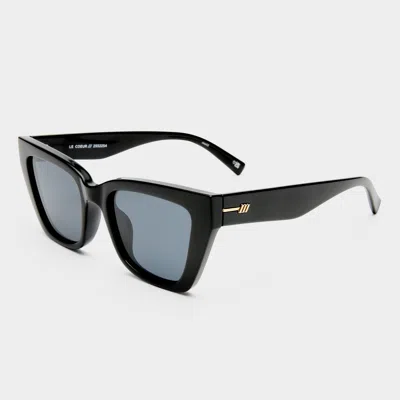 Le Specs Le Coeur 53mm Polarized Cat Eye Sunglasses In Black