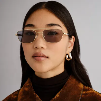Le Specs Le Mimi 57mm Aviator Sunglasses In Gold