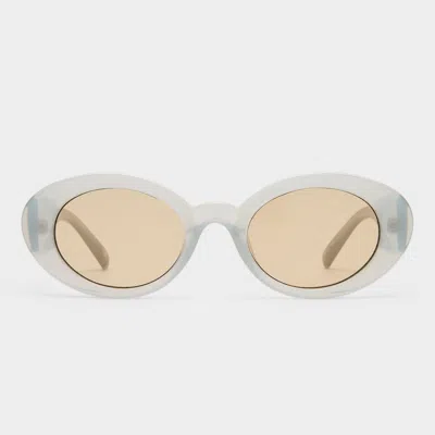 Le Specs Nouveau Vie 50mm Oval Sunglasses In Gray
