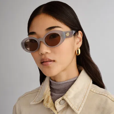 Le Specs Nouveau Vie 50mm Oval Sunglasses In Gray