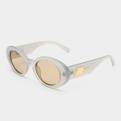 Le Specs Nouveau Vie 50mm Oval Sunglasses In Gray