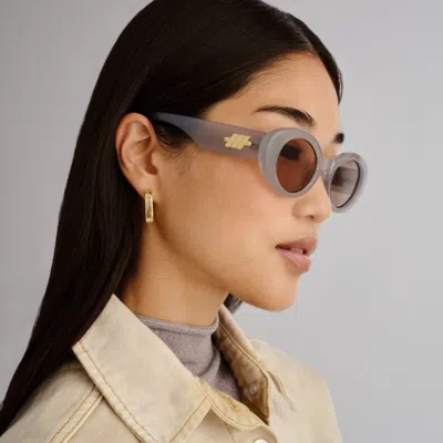 Le Specs Nouveau Vie 50mm Oval Sunglasses In Gray