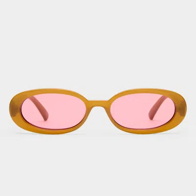 Le Specs Outta Love 51mm Oval Sunglasses In Brown