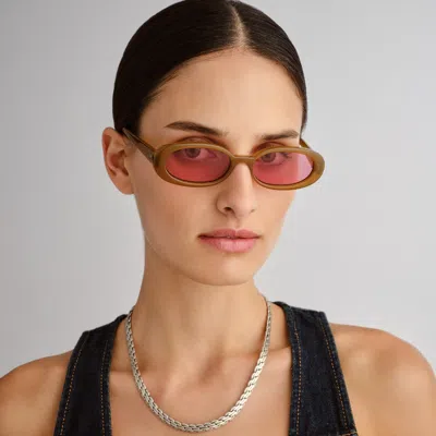 Le Specs Outta Love 51mm Oval Sunglasses In Brown