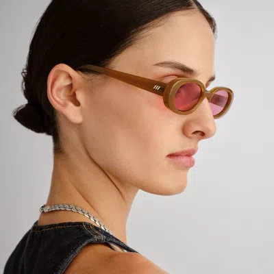 Le Specs Outta Love 51mm Oval Sunglasses In Brown