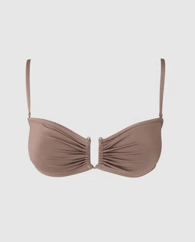 Understatement Bandeau Bikini Top Mauve In Brown