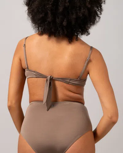 Understatement Bandeau Bikini Top Mauve In Brown