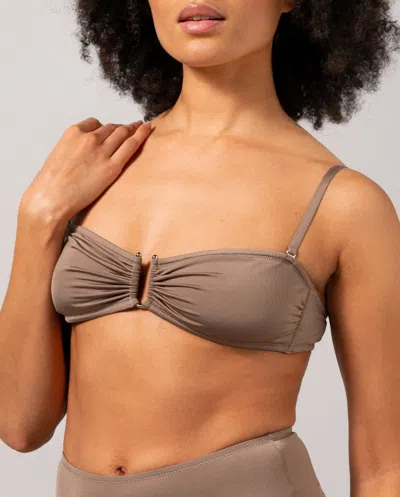 Understatement Bandeau Bikini Top Mauve In Brown