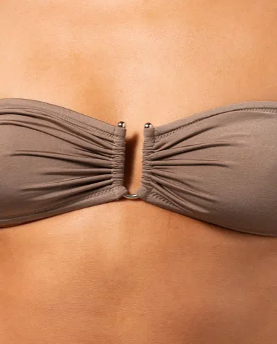 Understatement Bandeau Bikini Top Mauve In Brown