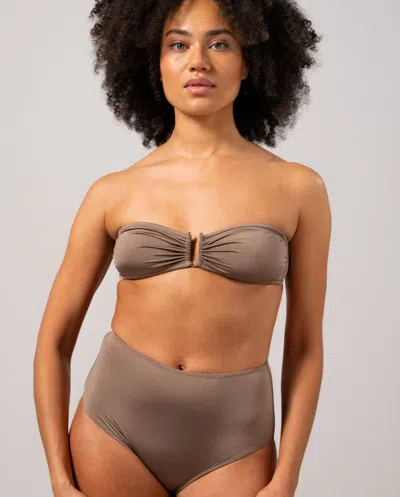 Understatement Bandeau Bikini Top Mauve In Brown
