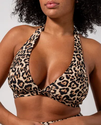 Understatement Halter Bikini Top Leopard In Brown