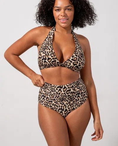 Understatement Halter Bikini Top Leopard In Brown