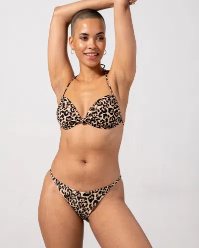 Understatement Flipped Triangle Bikini Top Leopard In Brown