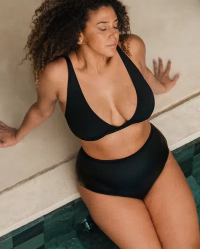 Understatement Highwaist Bikini Briefs Black In Gold