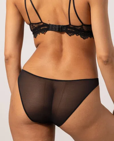 Understatement Lace Mesh Bikini Briefs Black In Black