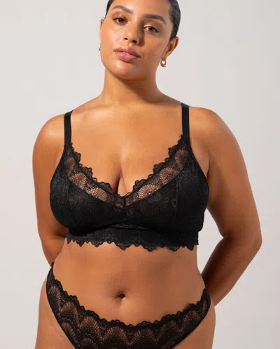 Understatement Lace Support Bra Black In Black