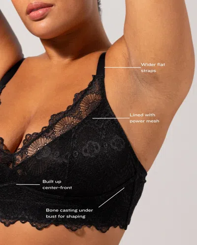 Understatement Lace Support Bra Black In Black