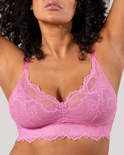 Understatement Lace Support Bra Candy Pink In Pink