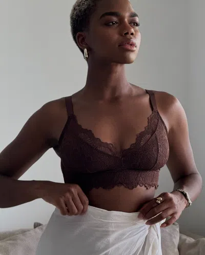 Understatement Lace Support Bra Coffee In Gold