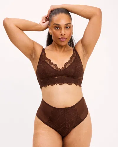 Understatement Lace Support Bra Coffee In Gold