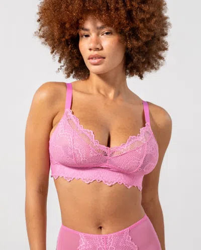 Understatement Lace Support Bra Candy Pink In Pink