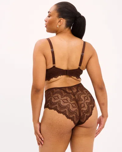 Understatement Lace Support Bra Coffee In Gold