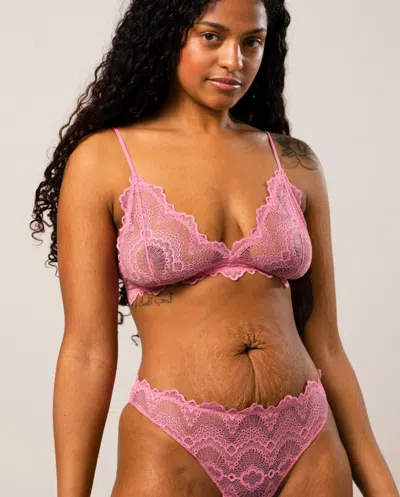 Understatement Lace Thong Candy Pink In Pink