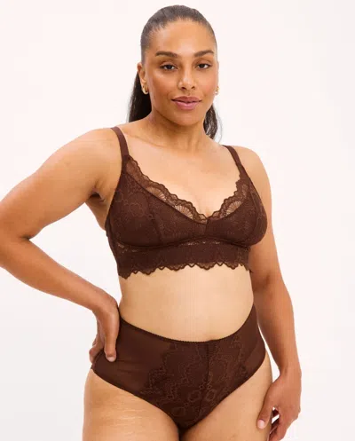 Understatement Lace Support Bra Coffee In Gold