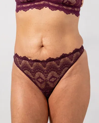 Understatement Lace Thong Cherry In Gold