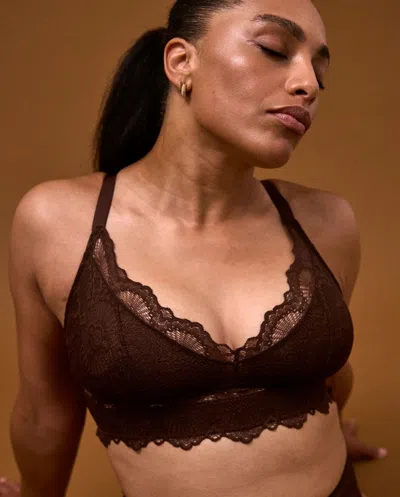 Understatement Lace Support Bra Coffee In Gold