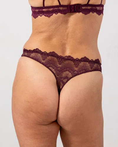 Understatement Lace Thong Cherry In Gold