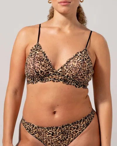 Understatement Lace Triangle Bralette Leopard In Gold