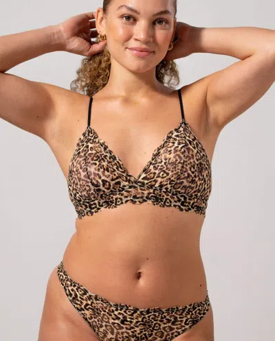 Understatement Lace Triangle Bralette Leopard In Gold