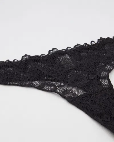 Understatement Lace Thong Black In Gold