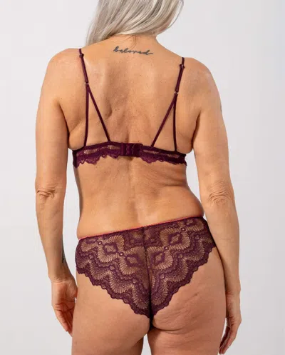 Understatement Lace Triangle Bralette Cherry In Purple