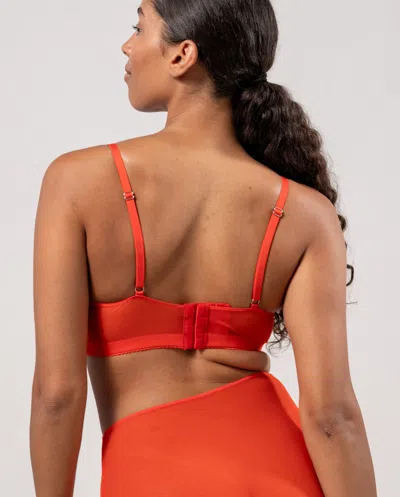 Understatement Mesh Balconette Fiery Red In Red