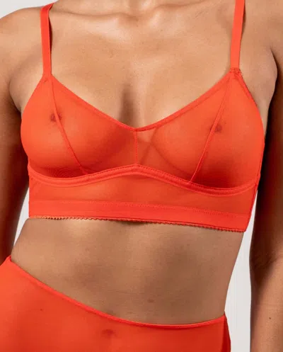 Understatement Mesh Balconette Fiery Red In Red