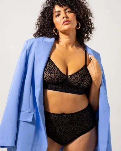 Understatement Mesh Balconette Black Leopard In Black