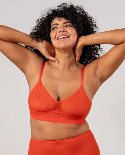 Understatement Mesh Balconette Fiery Red In Red