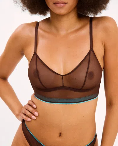 Understatement Mesh Balconette Coffee In Brown