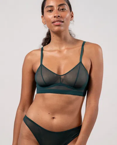 Understatement Mesh Balconette Pine Green In Green