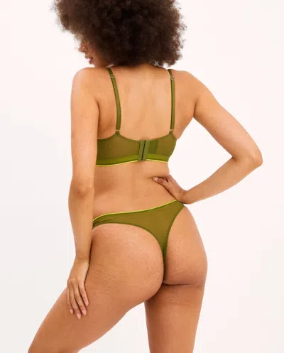 Understatement Mesh Balconette Olive In Green