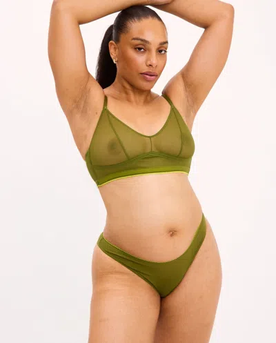 Understatement Mesh Balconette Olive In Green