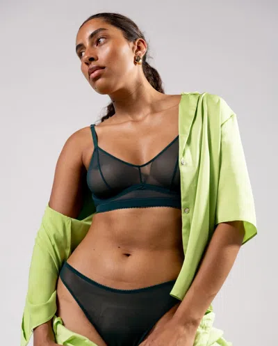 Understatement Mesh Balconette Pine Green In Green