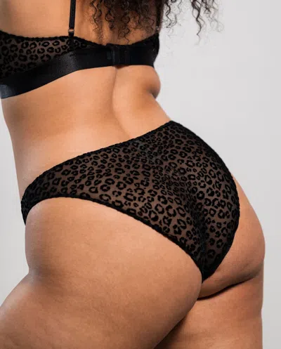 Understatement Mesh Bikini Briefs Black Leopard In Black