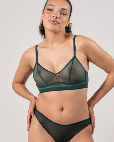 Understatement Mesh Balconette Pine Green In Green