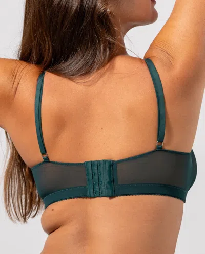 Understatement Mesh Balconette Pine Green In Green
