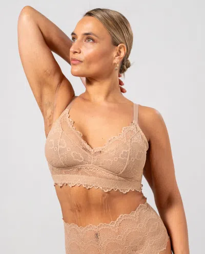 Understatement Lace Support Bra Warm Nude In Brown