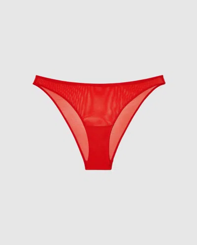 Understatement Mesh Bikini Briefs Fiery Red In Red