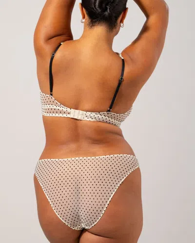 Understatement Mesh Bikini Briefs Cream/black In White